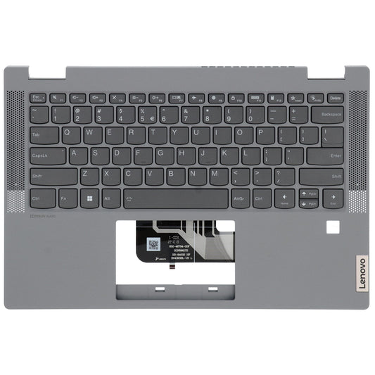 Clavier QWERTY US pour ordinateur portable Lenovo + capot supérieur - Gris