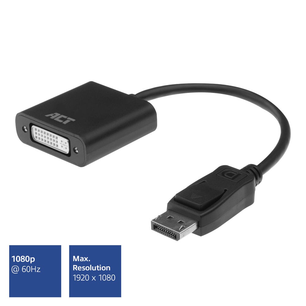 ACT 0.15 meter DisplayPort to DVI female adapter