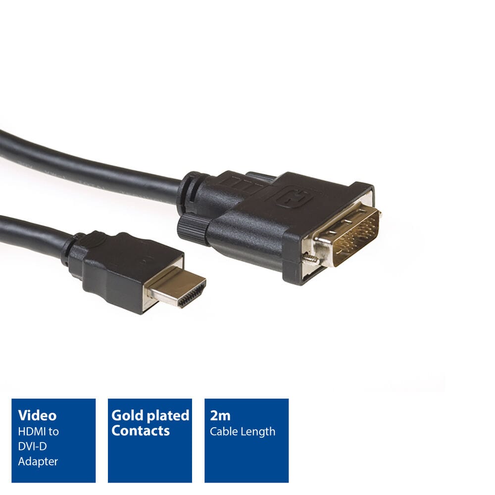ACT 2 meter HDMI to DVI-D adapter cable
