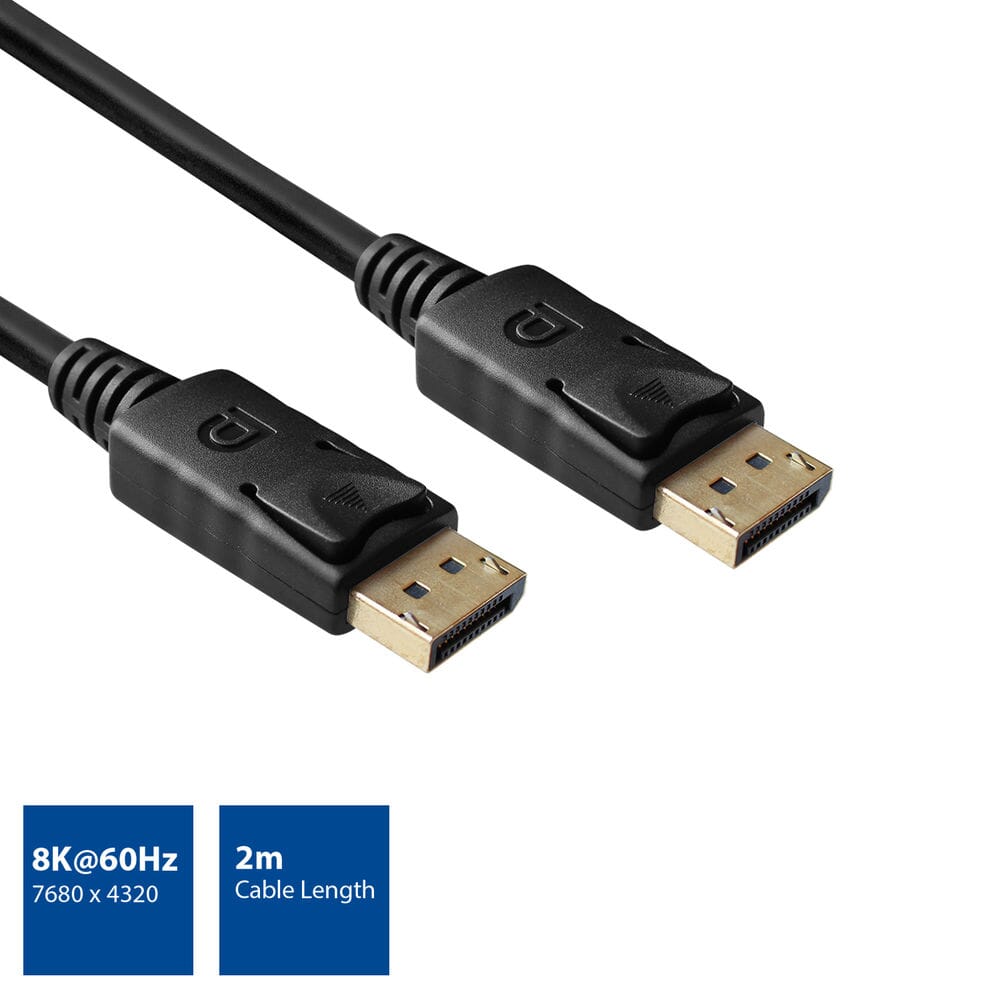 ACT 2 meter Displayport 1.4 8K aansluitkabel male - male