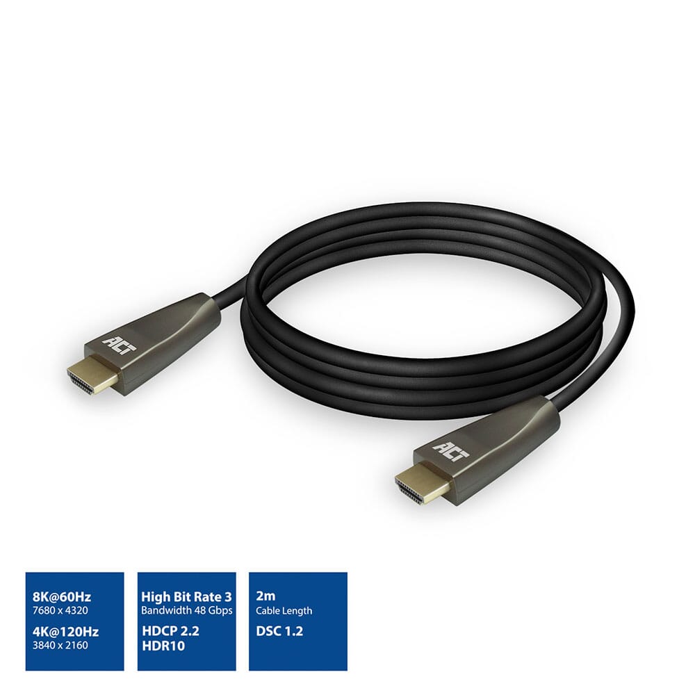 ACT 2 meter HDMI 8K Ultra High Speed kabel v2.1 male - male