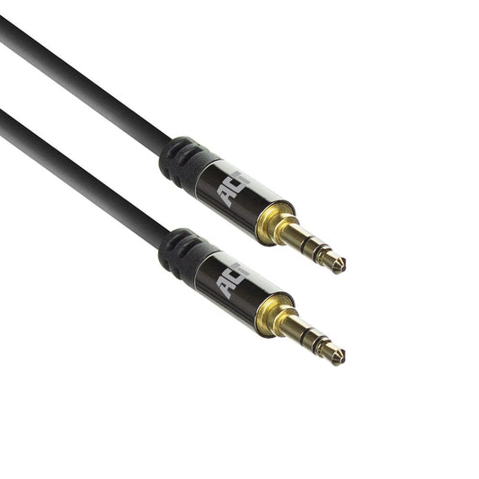 Câble audio stéréo ACT HQ de 5 mètres, prise jack 3,5 mm mâle-mâle, pochette zippée