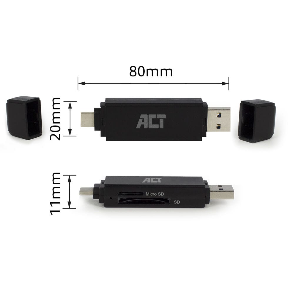 ACT USB-C/USB-A 3.0 card reader