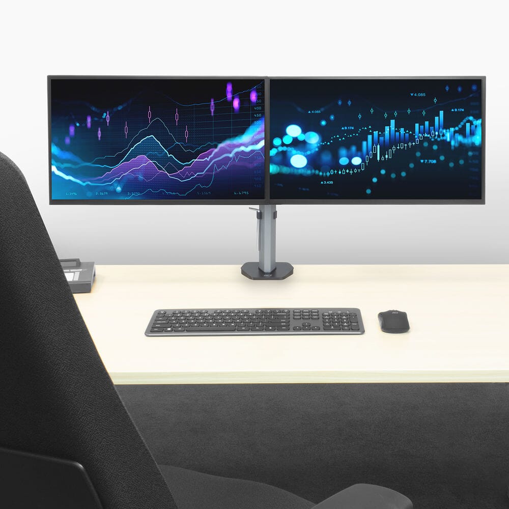 ACT Monitorarm office, 2 schermen, zilver