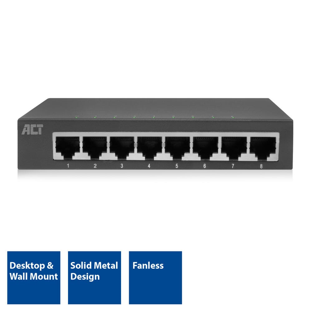 ACT 8-Poorts Gigabit Ethernet Netwerkswitch