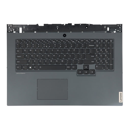 Clavier QWERTY US pour ordinateur portable Lenovo + capot supérieur, BL - Gris