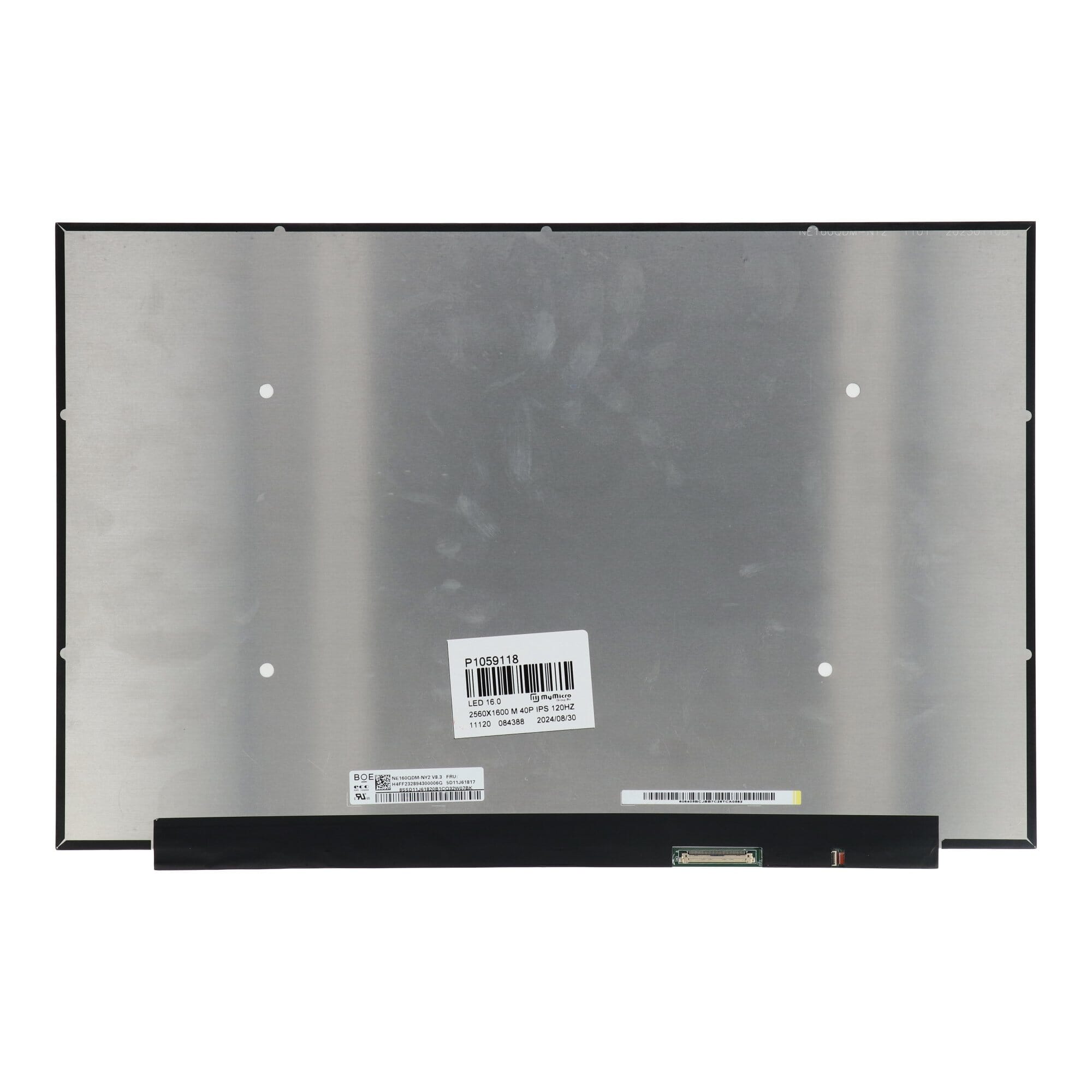Panneau LCD 16,0 pouces 2560x1600 mat 40 broches eDP, IPS
