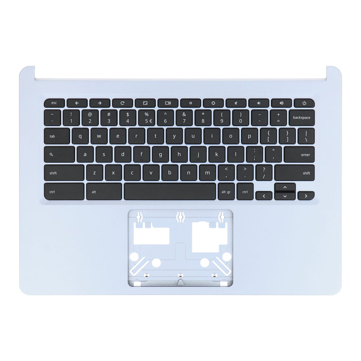 Clavier Acer Laptop Qwerty US + Cache supérieur - Argent