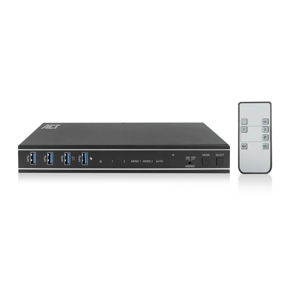 ACT 2-Port Dual HDMI 4K@60Hz KVM switch, USB 3.2 Gen1