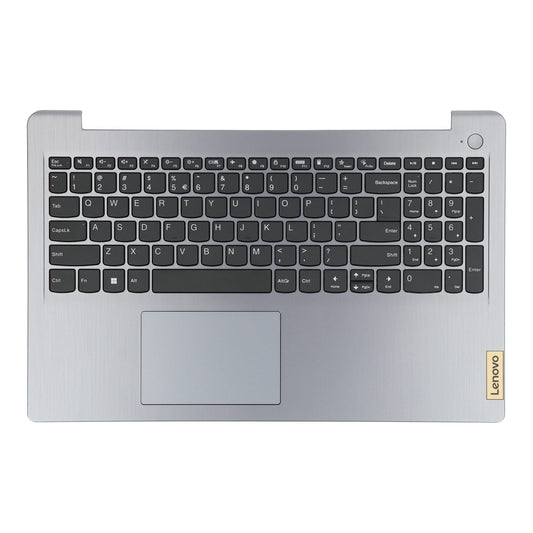 Clavier QWERTY US pour ordinateur portable Lenovo + capot supérieur - Gris