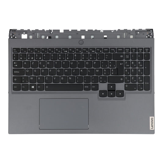 Clavier Azerty BE pour ordinateur portable Lenovo + capot supérieur - Gris