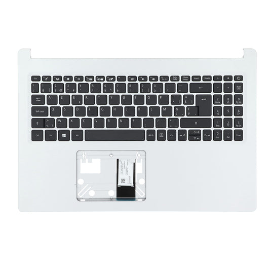 Clavier Azerty BE pour ordinateur portable Acer + capot supérieur - Argent