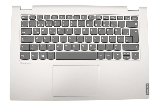 Clavier QWERTZ DE pour ordinateur portable Lenovo + capot supérieur - Gris