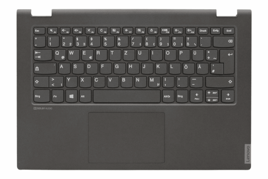 Clavier QWERTZ DE pour ordinateur portable Lenovo + capot supérieur - Noir
