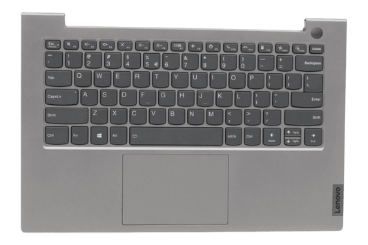 Clavier QWERTY US pour ordinateur portable Lenovo + capot supérieur - Gris