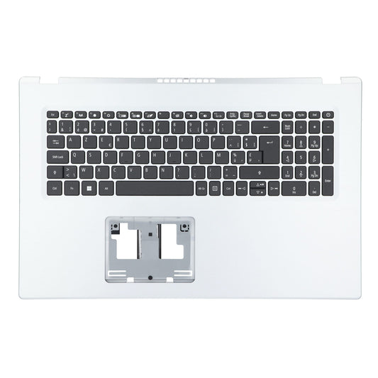Clavier Azerty BE pour ordinateur portable Acer + capot supérieur - Argent