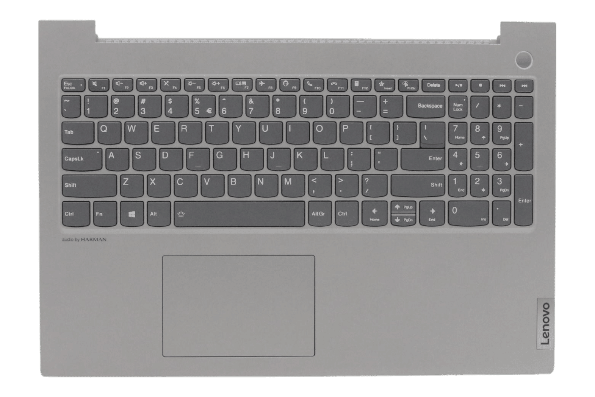 Lenovo Laptop Toetsenbord Qwerty US + Top Cover, BL - Grijs