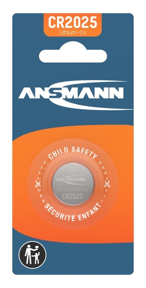 Ansmann Lithium-Knopfzelle CR2025 Blisterverpackung, 1 Stück.